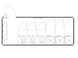Sanitaire 3 WC - 3 D - 6 m - Bungalow