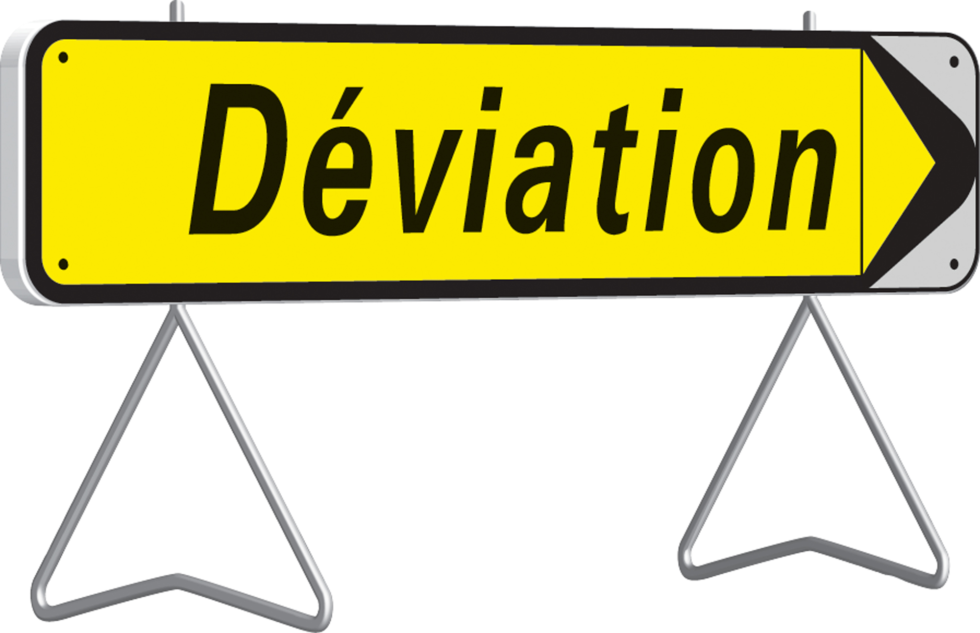 Panneau de déviation temporaire avec flèche amovible kd22a classe t1 + pied - nadia signalisation - 201503