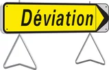 Panneau de déviation temporaire avec flèche amovible KD22A classe T1 + PIED - NADIA SIGNALISATION - 201503