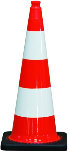 Cône plastique pvc pied caoutchouc 75 cm sofop - 520303