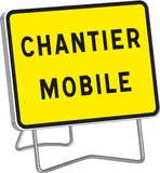 Panneau KC1 ' CHANTIER MOBILE ' classe T1 + PIED