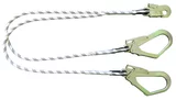 Double longe de maintien 1,50m corde pa tressée d.12mm +3 mousq. en-354 LEVAC - 3802C15