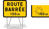 PANNEAU DE SIGNALISATION KC1 ROUTE BARREE 800X600 AVEC DISQUE NADIA SIGNALISATION- KC1RBD800X600CL1