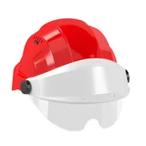 CASQUE 'ORIZON' ROUGE VISIERE BLANCHE AVEC LUNETTE TALIAPLAST - 563761