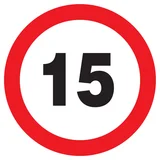 Panneau adhésif INTERDIT DE ROULER A PLUS DE 15 KM/H Ø300MM TALIAPLAST - 722261