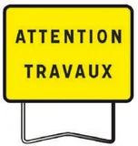 PANNEAU KC1 "ATTENTION TRAVAUX" 800X600 CLASSE 1