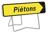 Panneau temporaire FP 1000x300 pietons fleche amovible pied