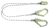 Double longe de maintien 1,50m corde pa tressée d.12mm +3 mousq. en-354 LEVAC - 3802C15