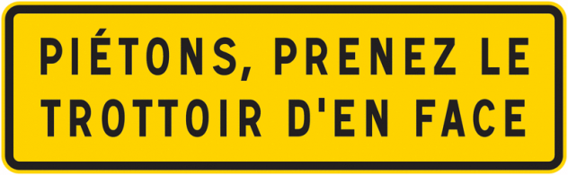 PLAQUE PIETONS PASSEZ EN FACE 330X200