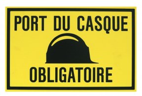 PLAQUE PORT DU CASQUE OBLIG 330X220MM